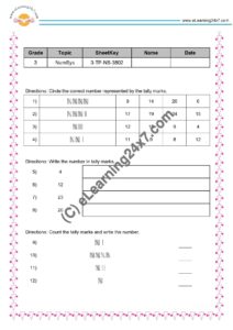 Grade 3, Maths - Roman Number Mock Test Paper, printable PDF, instant download