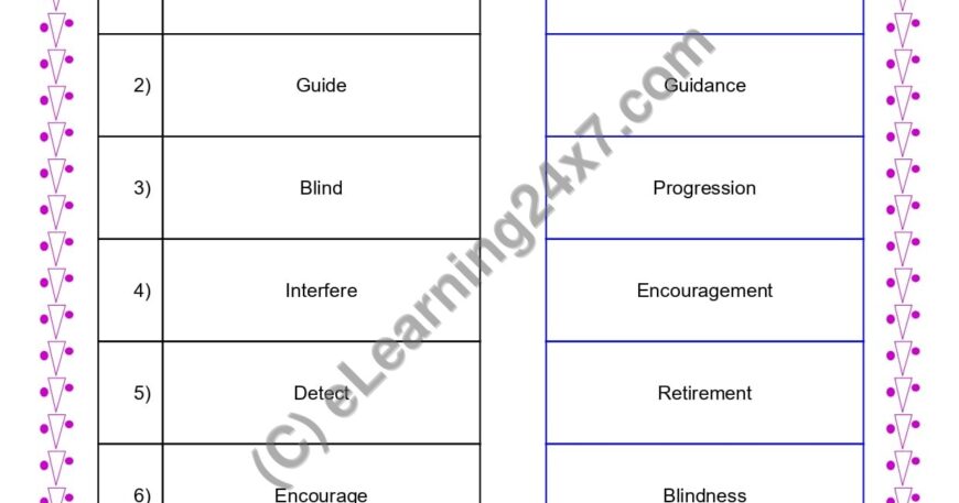 Grade 4, English, Noun - Match Verbs With Abstract Noun, printable PDF, instant download