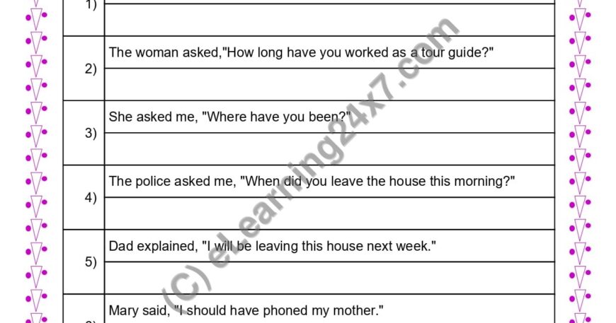 Grade 4, English, Direct Indirect Speech - Convert Direct Speech To Indirect Speech