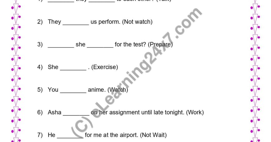 Grade 4, English, Tenses - Future Continuous Fill The Blanks, printable PDF, instant download