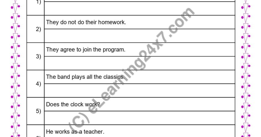 Grade 4, English, Tenses - Convert Sentence to Present Continuous Tense Form, printable PDF, instant download
