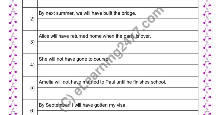 Grade 4, English, Tenses - Convert Sentence to Future Perfect Continuous Tense Form