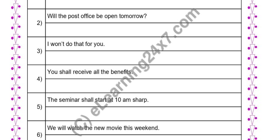 Grade 4, English, Tenses - Convert Sentence to Future Perfect Tense Form, printable PDF, instant download