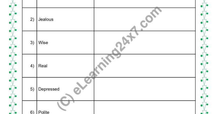 Grade 5, English, Noun - Write Abstract Noun For Adjective, printable PDF, instant download