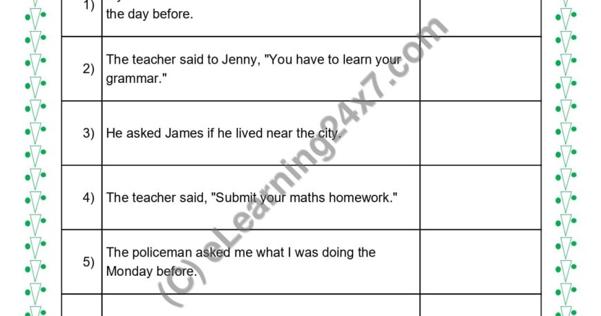 Grade 5, English, Direct Indirect Speech - Identify Direct And Indirect Speech, printable PDF, instant download