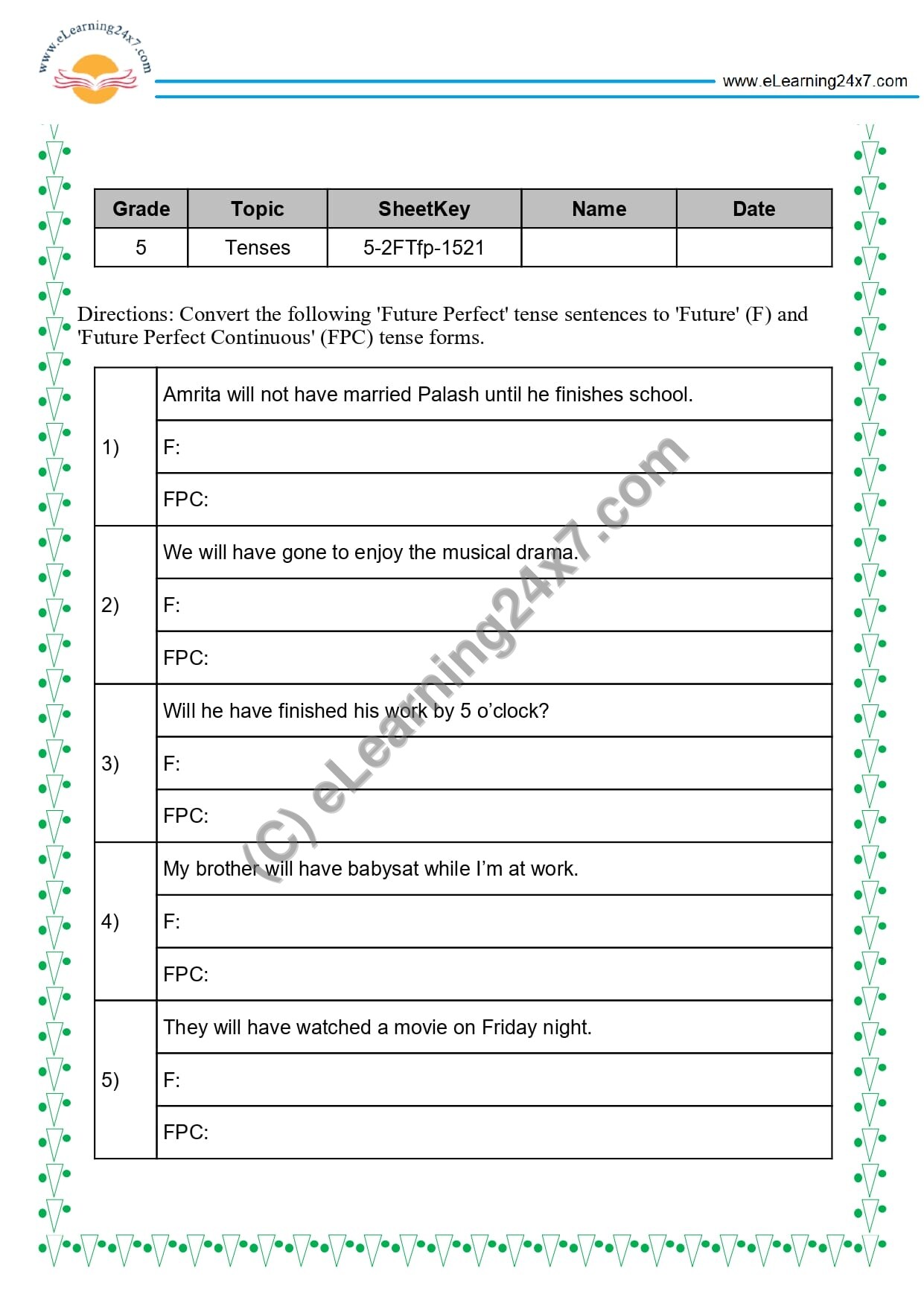 Convert Sentence to Future and Future Perfect Continuous Tense Forms