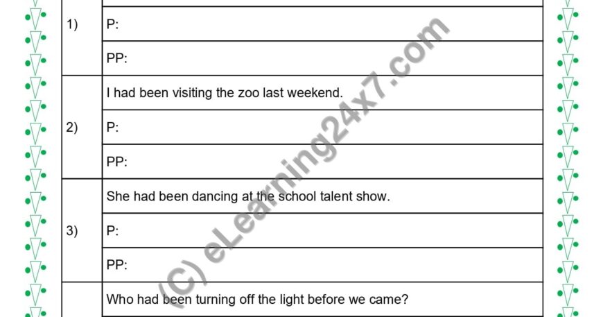 Grade 5, English, Tenses - Convert Sentence to Past and Past Perfect Tense Forms