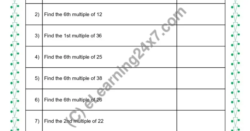 Get Nth Multiple Of Numbers Under 40