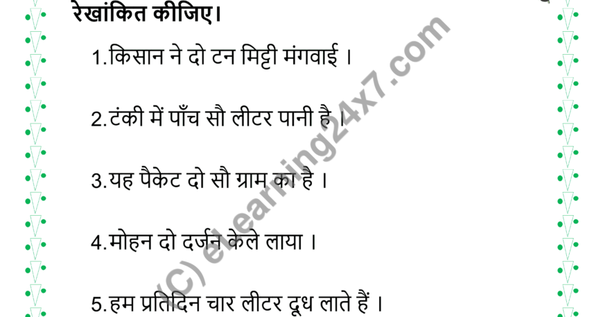 Underline Parimanvachak Visheshan