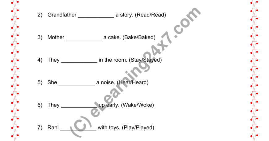 Past Tense : Fill The Blanks