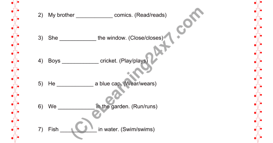 Present Tense : Fill The Blanks