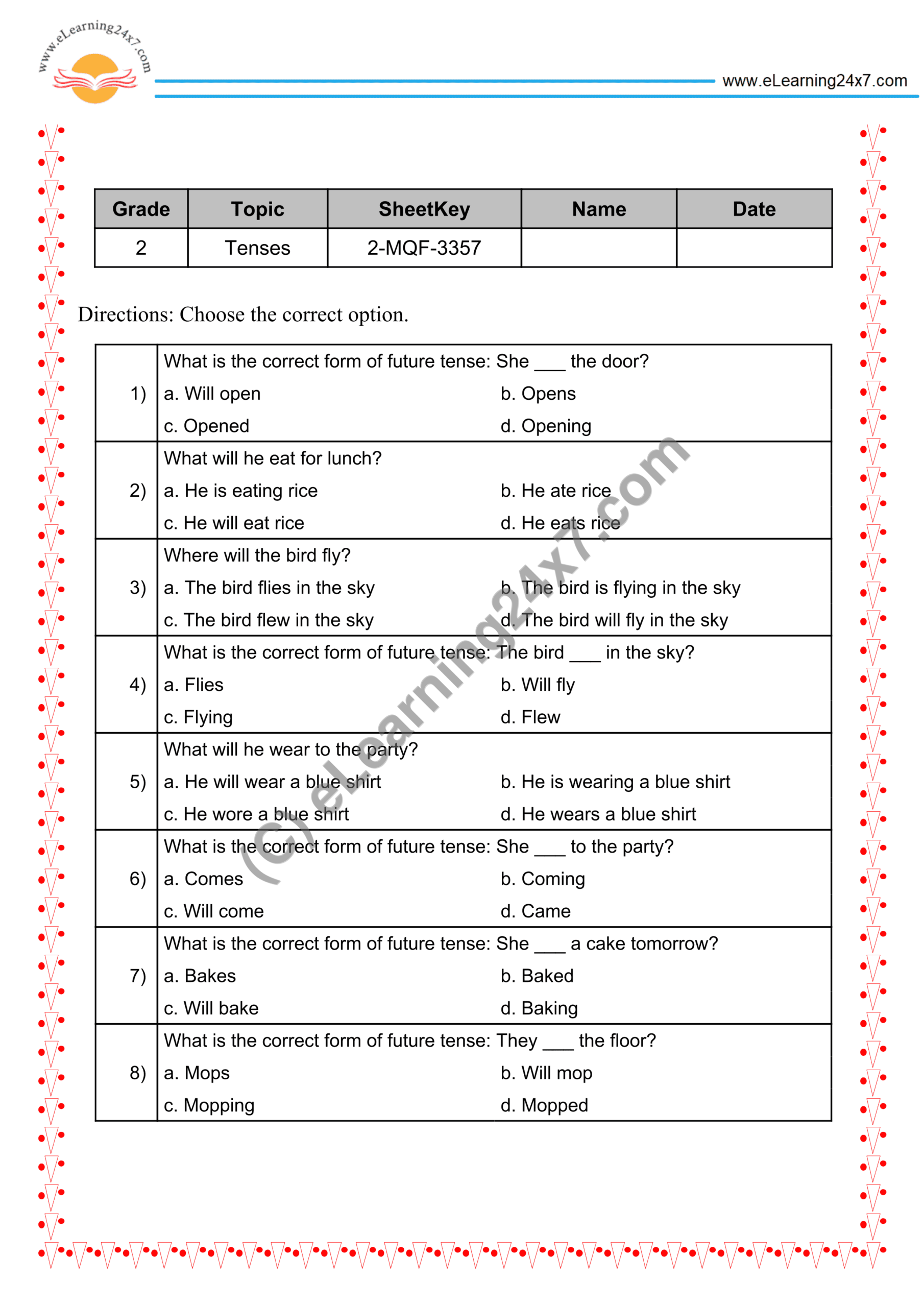 Future Tense MCQs