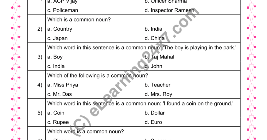 Common Noun : MCQs
