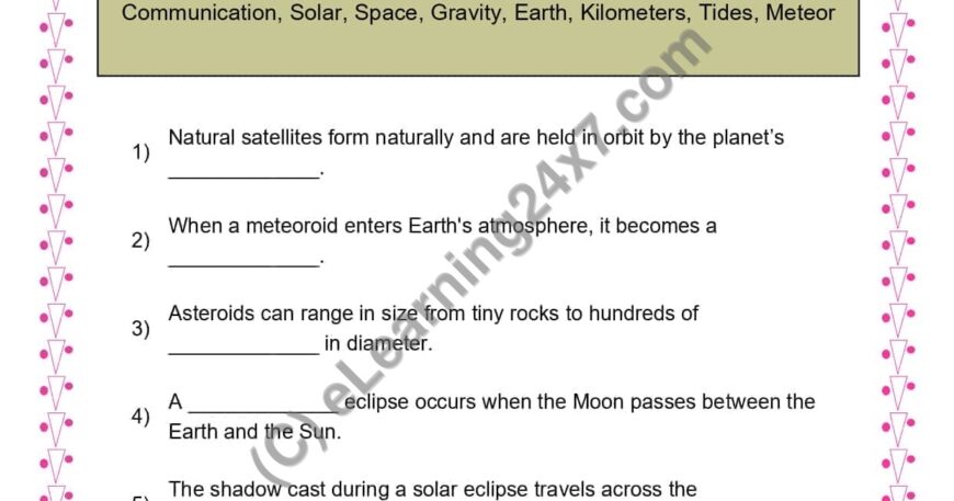 Moon & Eclipse : Fill The Blanks