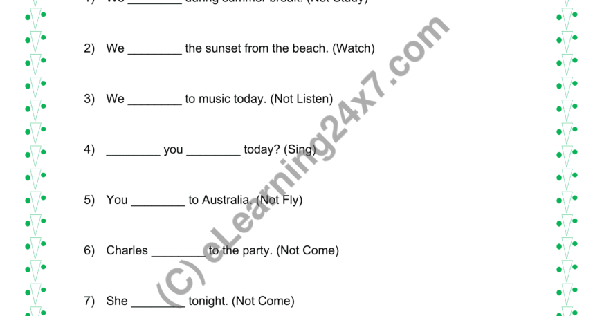 Future Continuous Tense : Fill The Blanks