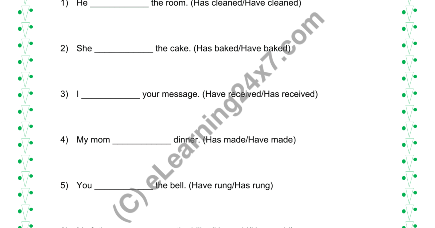 Present Perfect Tense : Fill The Blanks