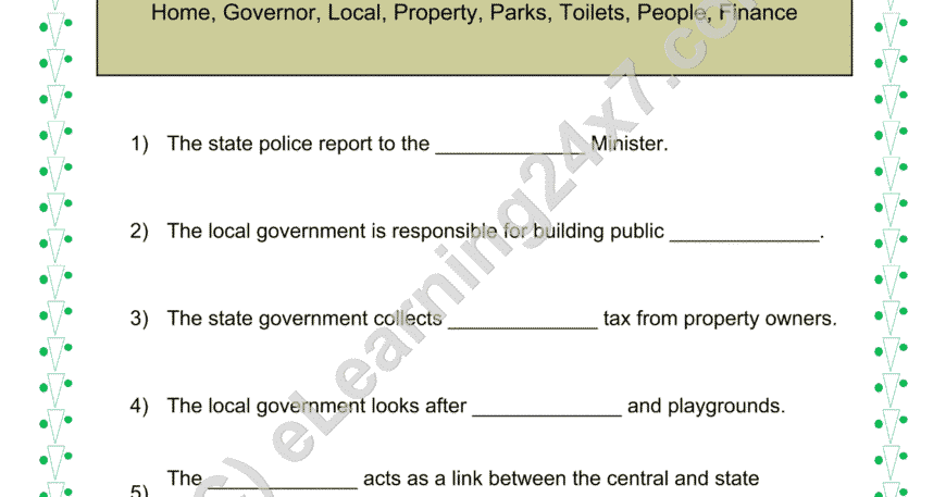 State & Local Government : Fill The Blanks
