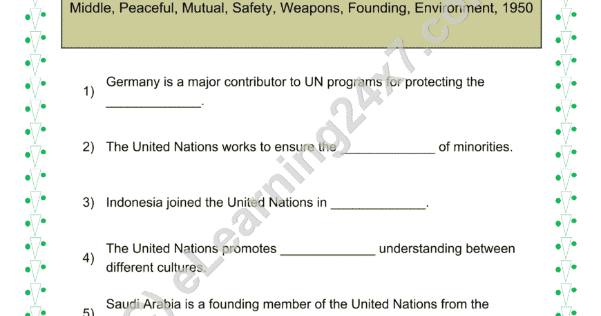UN Members & Principles : Fill The Blanks