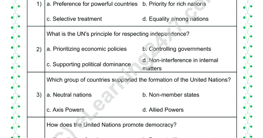 UN Members & Principles : MCQs