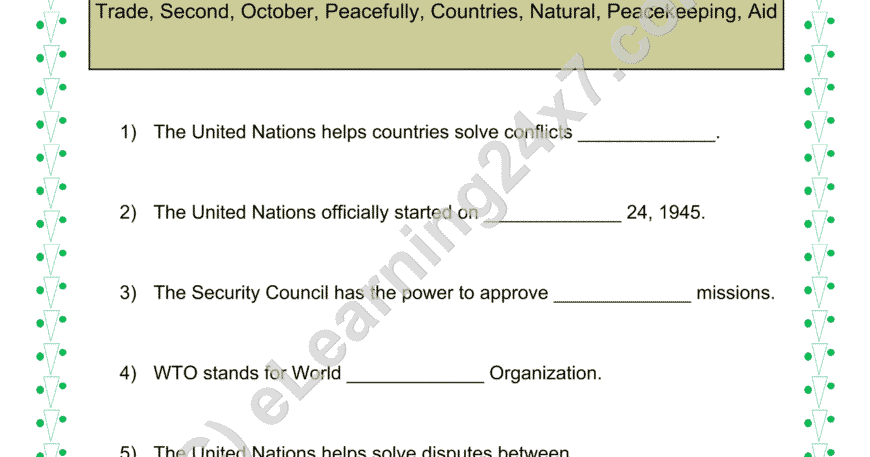 UN Agencies & Functions : Fill The Blanks
