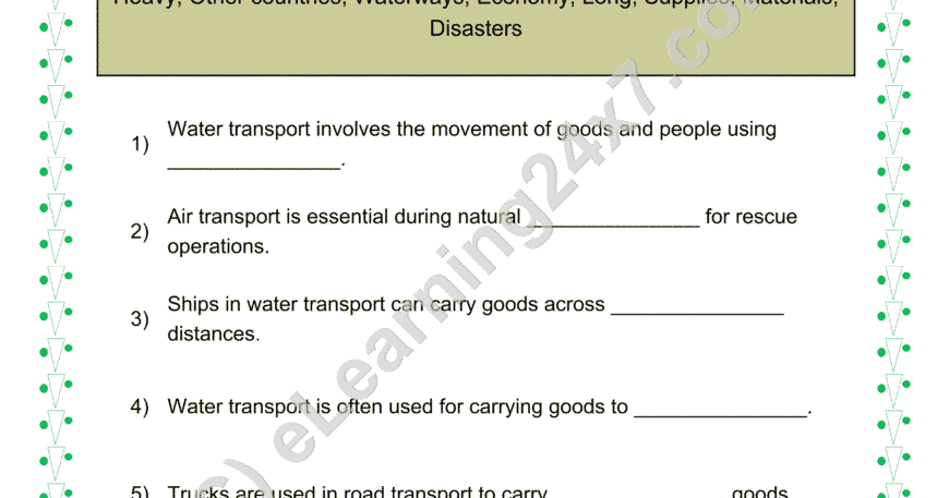 Means Of Transport : Fill The Blanks