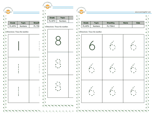 Preschool, Maths, Trace - Numbers 1-10, printable PDF, instant download