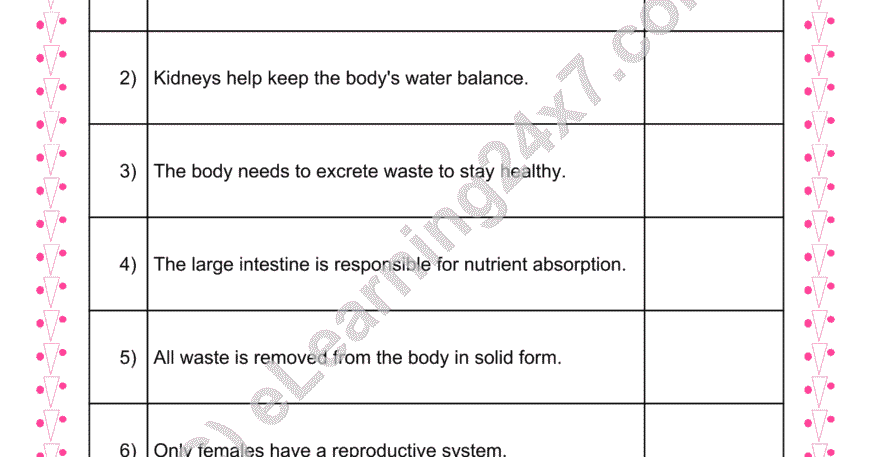 Body Organs : True Or False