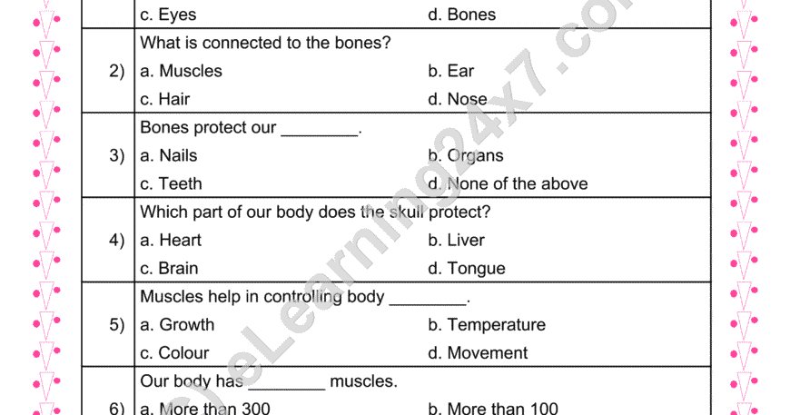 Muscles And Bones : MCQs