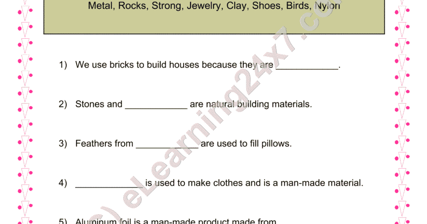Material : Fill The Blanks