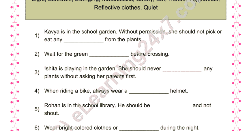 Safety : Fill The Blanks