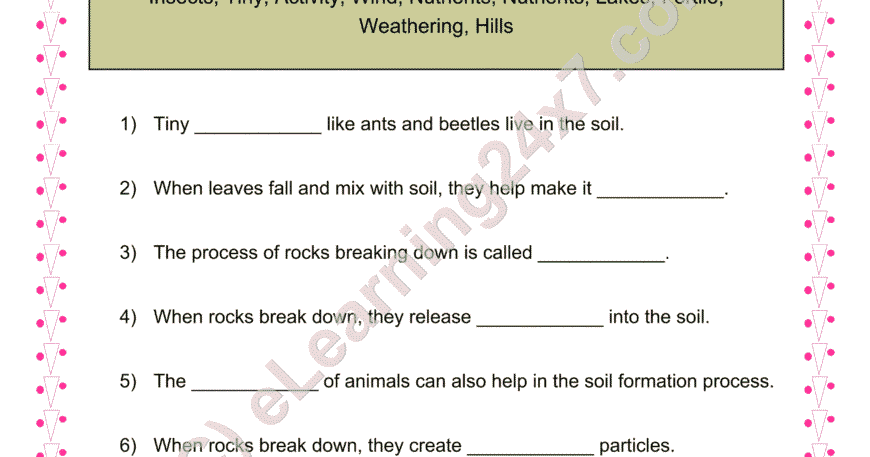 Soil Formation : Fill The Blanks