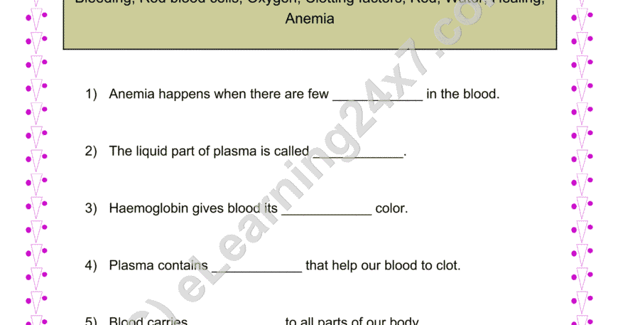 Blood Circulation Fill The Blanks