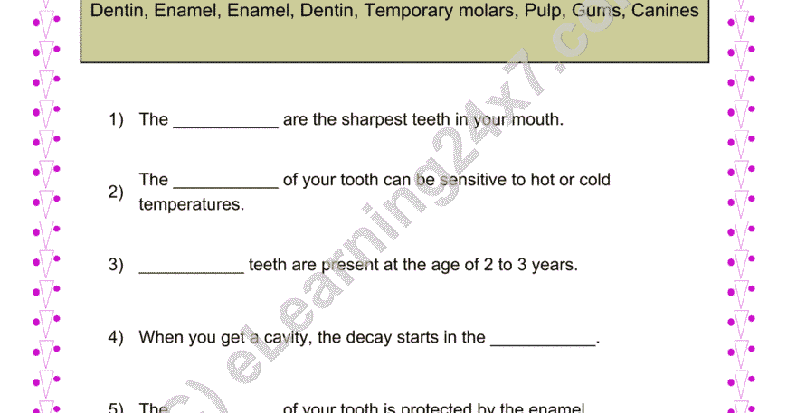 Teeth Fill The Blanks