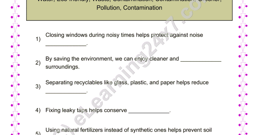 Save Environment Fill The Blanks