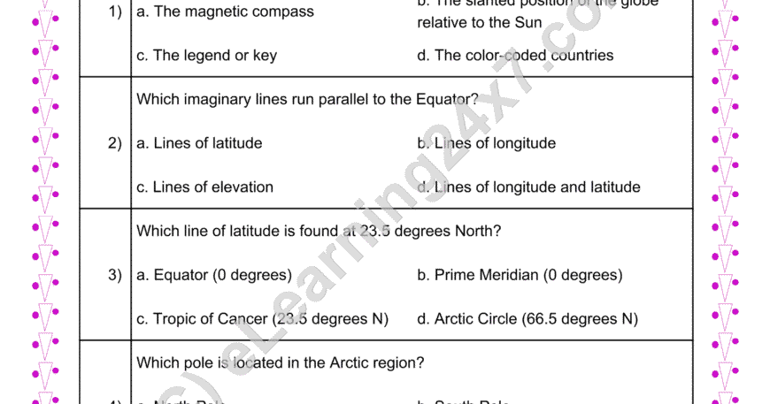Latitude And Longitude MCQs
