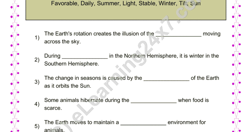 Earth Movement Fill The Blanks