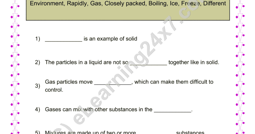 State of Matter Fill The Blanks