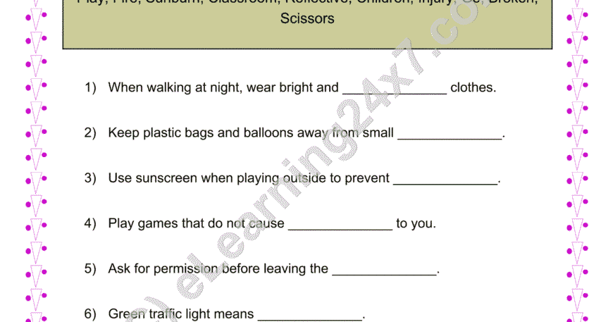 Safety Fill The Blanks