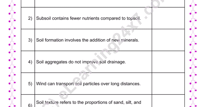Soil Formation : True Or False