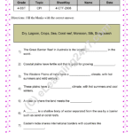 Grade 4, Social Science, Coastal Plains And Islands - Fill The Blanks, printable PDF, instant download