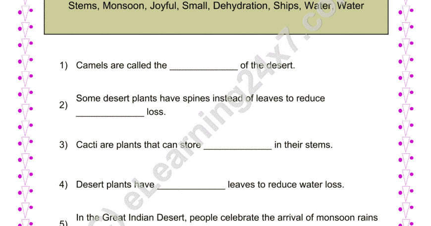 Deserts of India : Fill The Blanks