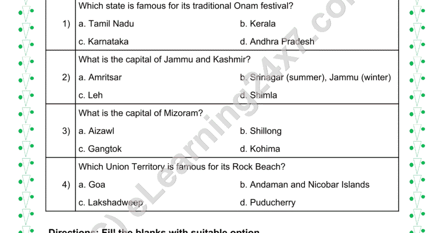 My country mock test papers for grade 5 social study (SST)