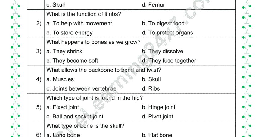 Skeletal System MCQs