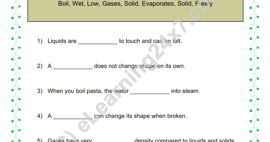 State Of Matter : Fill The Blanks