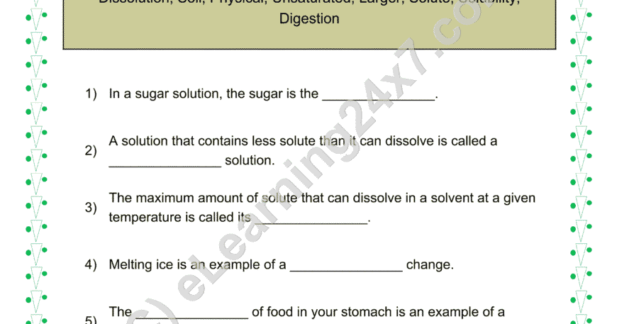 Change In State Of Matter : Fill The Blanks