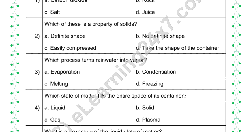 State Of Matter : MCQs