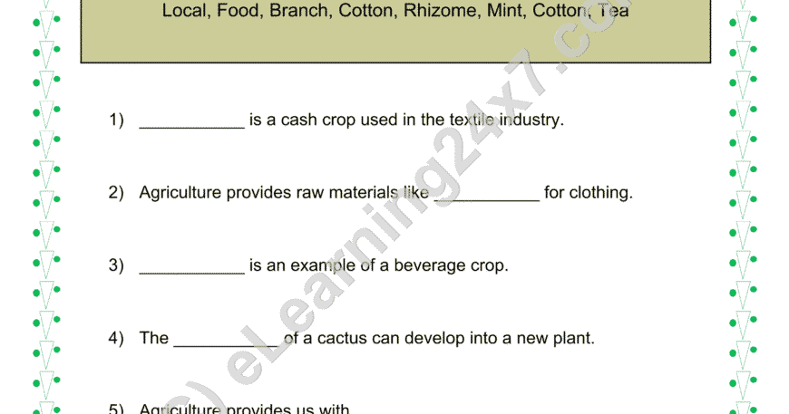 Growing Plants Fill The Blanks
