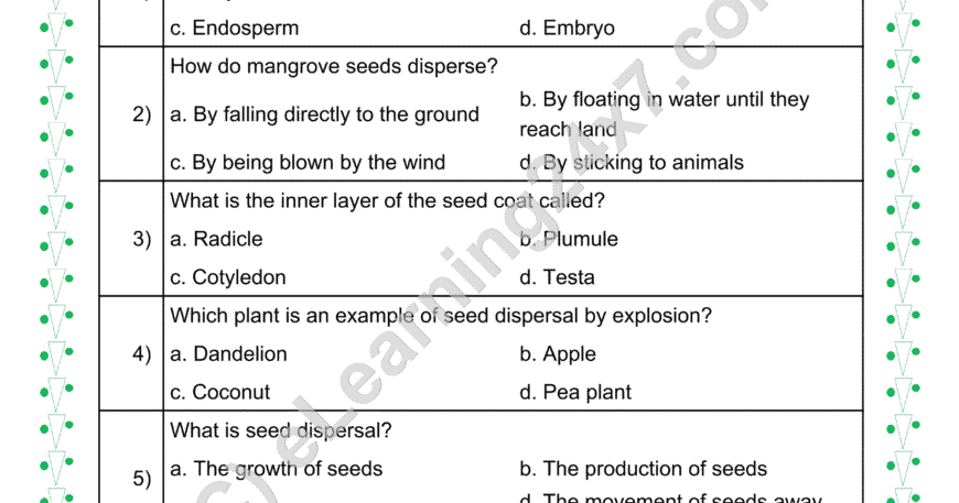 Seeds of Plants MCQs