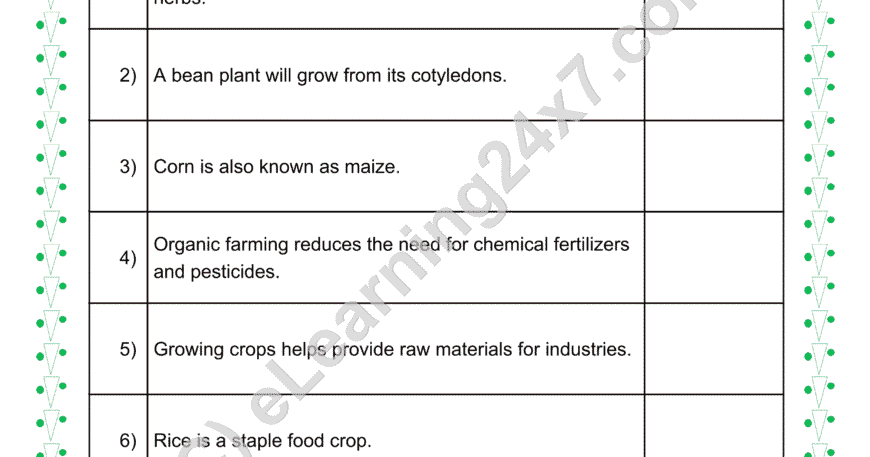 Growing Plants True Or False