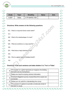 Maps test papers for grade 5 social science